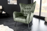 Wing chair AMSTERDAM velvet green