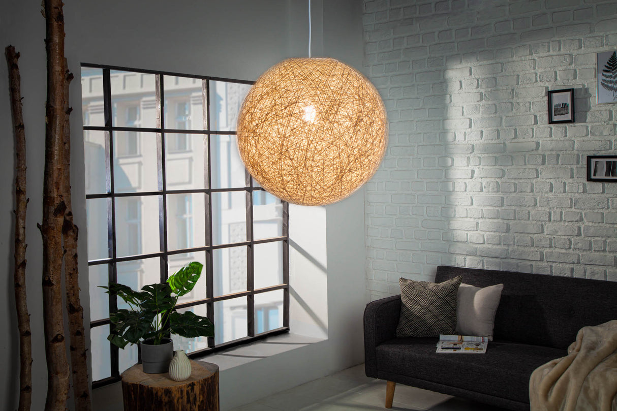 Pendant lamp COCOONING 45cm white abacá