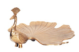 Platter WILDLIFE PEACOCK 40cm sculpture gold