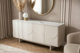 Sideboard SAVOY 180 cm 3D mit weißer Marmorkeramikplatte