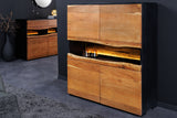 Highboard GRAND ACACIA 120cm acacia wood natural edge w/ LED light