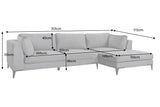 Ecksofa SIGNUM XL 315cm 3-Sitzer mit Ottomane rechts Samt Petrol