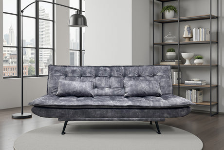 Sofa bed JAZZ 195cm 3-seater velvet grey
