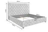 Bed PARIS CHESTERFIELD 180x200cm bouclé grey