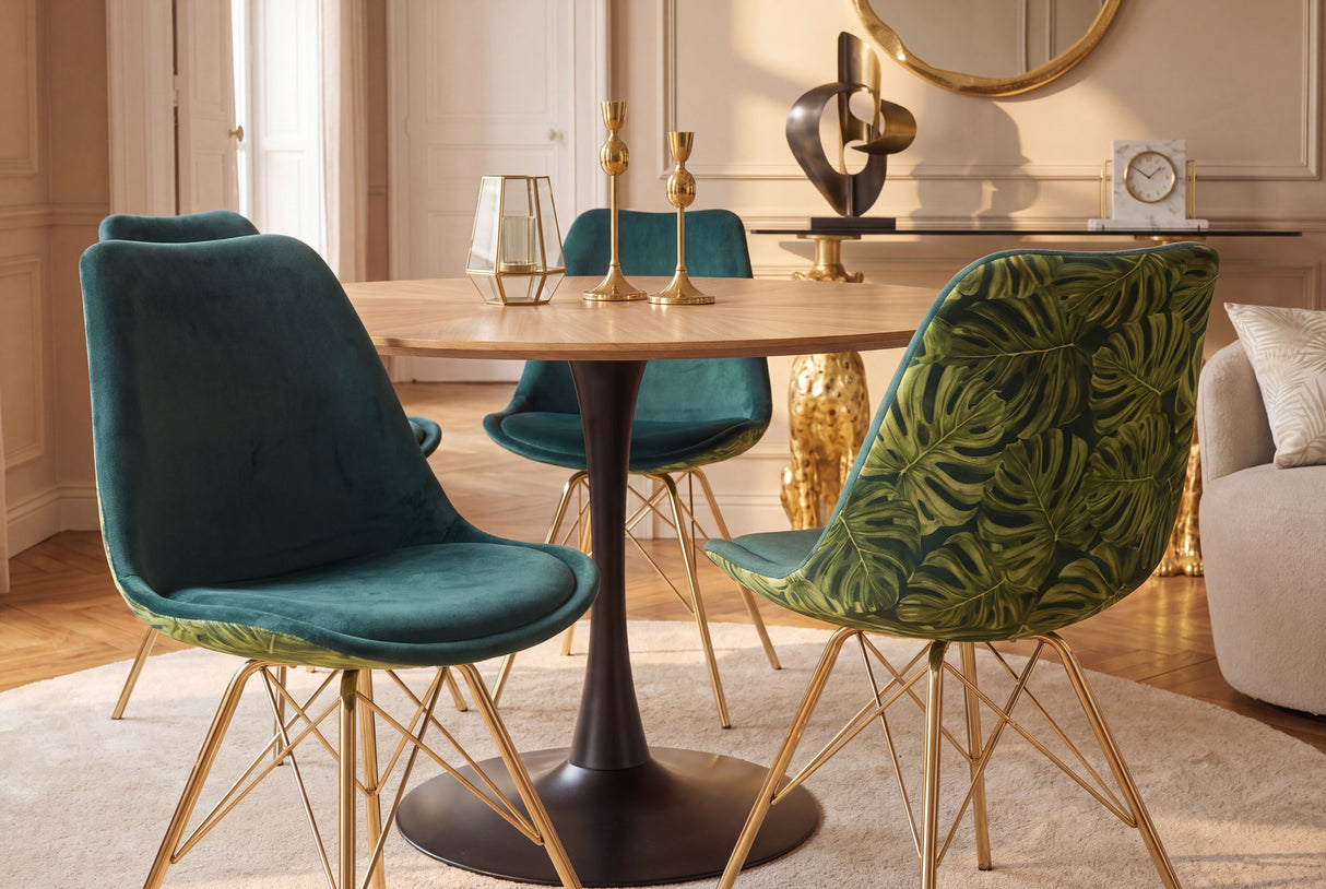 Chair SCANDINAVIA MEISTERSTÜCK monstera leaf green