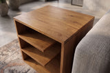 Beistelltisch CUBUS 45 cm Mangoholz honigfarben lasiert