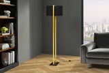Floor lamp COLLEEN 160cm metal gold w/ black base and lampshade