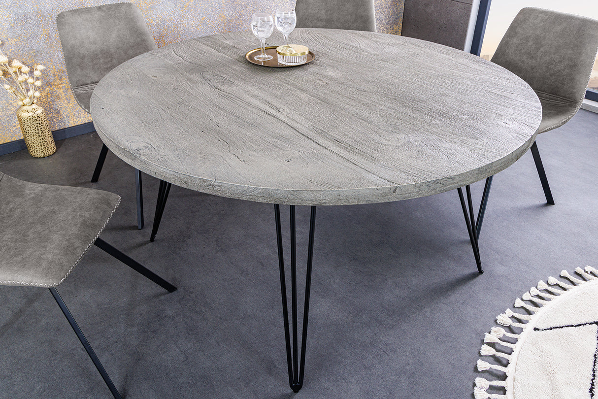 Dining table SCORPION Ø 80cm round mango grey