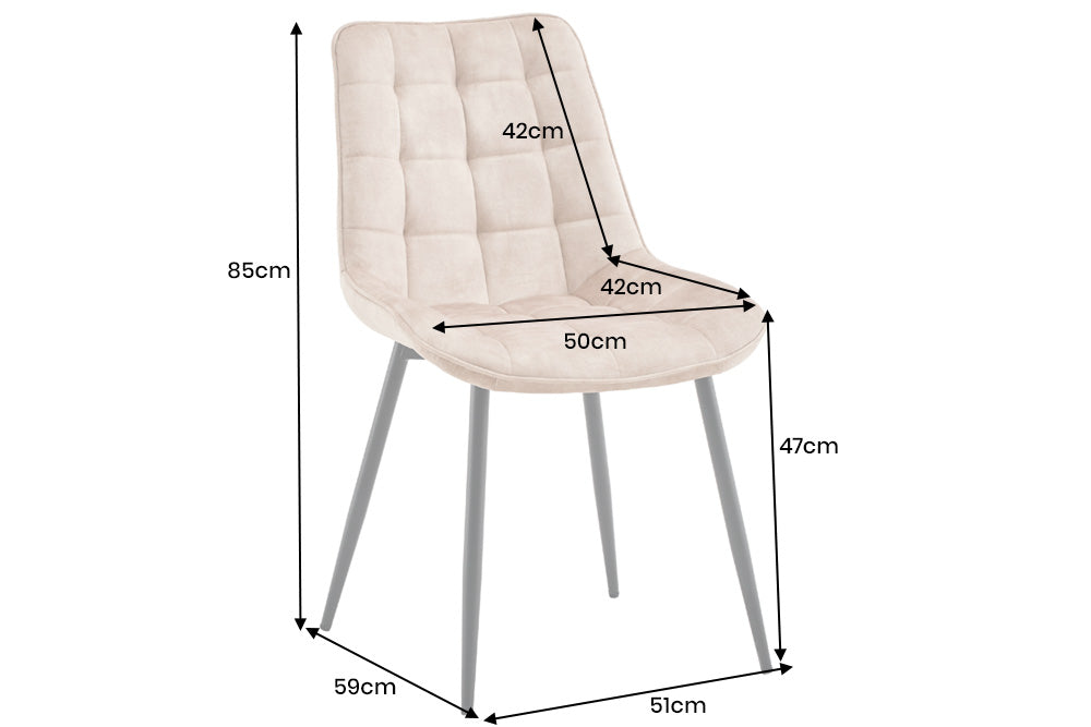 Stuhl ROADSTAR Samt dunkelgrau mit schwarzen Metallbeinen