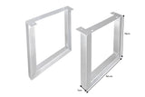 U-förmige Beine 70cm, 2er-Set für Esstische, gebürstete Edelstahlbeine ohne Tischplatte.
