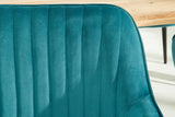 Chair TURIN with armrests velvet turquoise