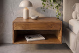 Bedside table PURE 50cm hanging mango wood brown honey finish