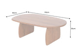 Coffee table SCULPTURA 110cm sculptural shape acacia wood brown