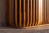 Sideboard SCULPTURA 170cm offene Lamellenfront abgerundete Kanten Mangoholz braun