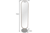 Standspiegel PORTRAIT 175cm oval gold mit schwarzem Marmorsockel