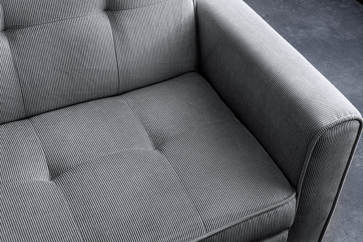 Sofa bed SMART 180cm 2-seater cord grey