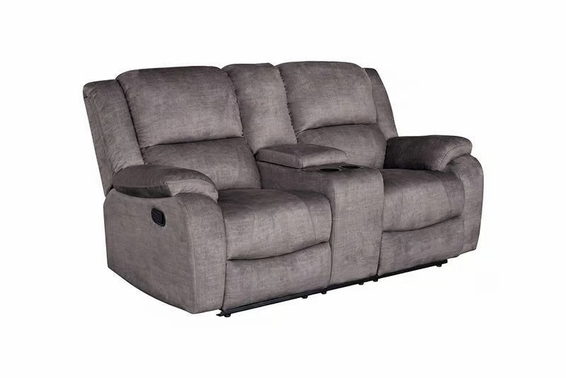 Kinosessel HOLLYWOOD 2-Sitzer Relaxfunktion mit Stauraum Samt grau