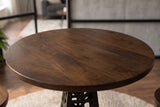 Bar table PARIS LOFT 105cm Eiffel Tower design mango wood dark brown black