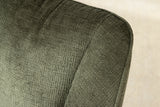 Swivel chair AVIGNON 360° w/ armrests chenille fabric green and black legs