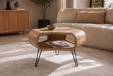 Coffee table ORGANIC LIVING 70cm w/ hairpin legs mango wood natural