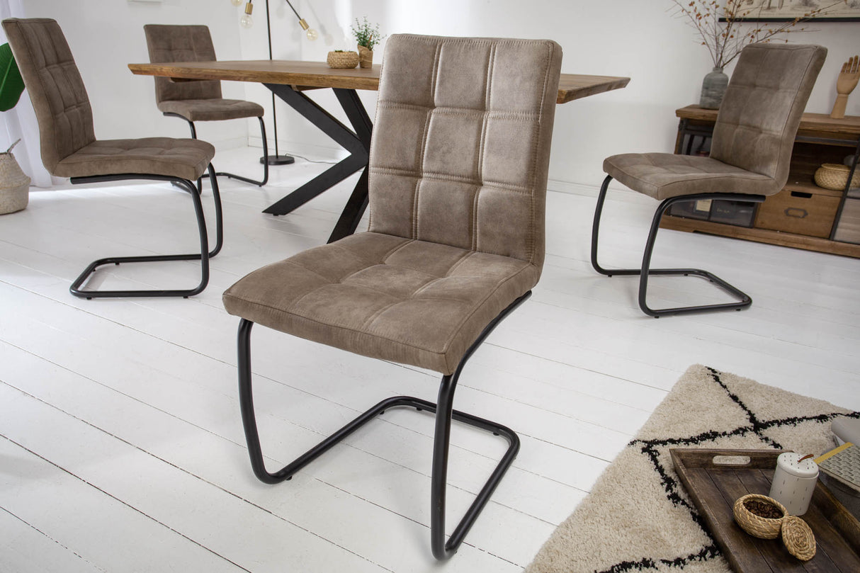 Cantilever chair MODENA microfibre vintage taupe