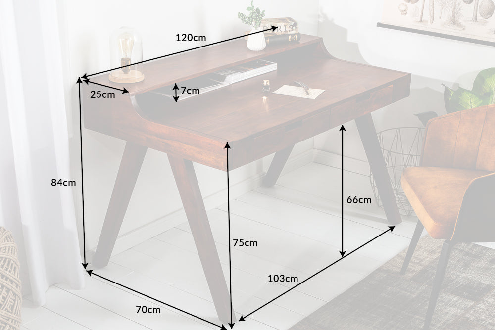 Davenport office desk MONSOON 120cm acacia wood