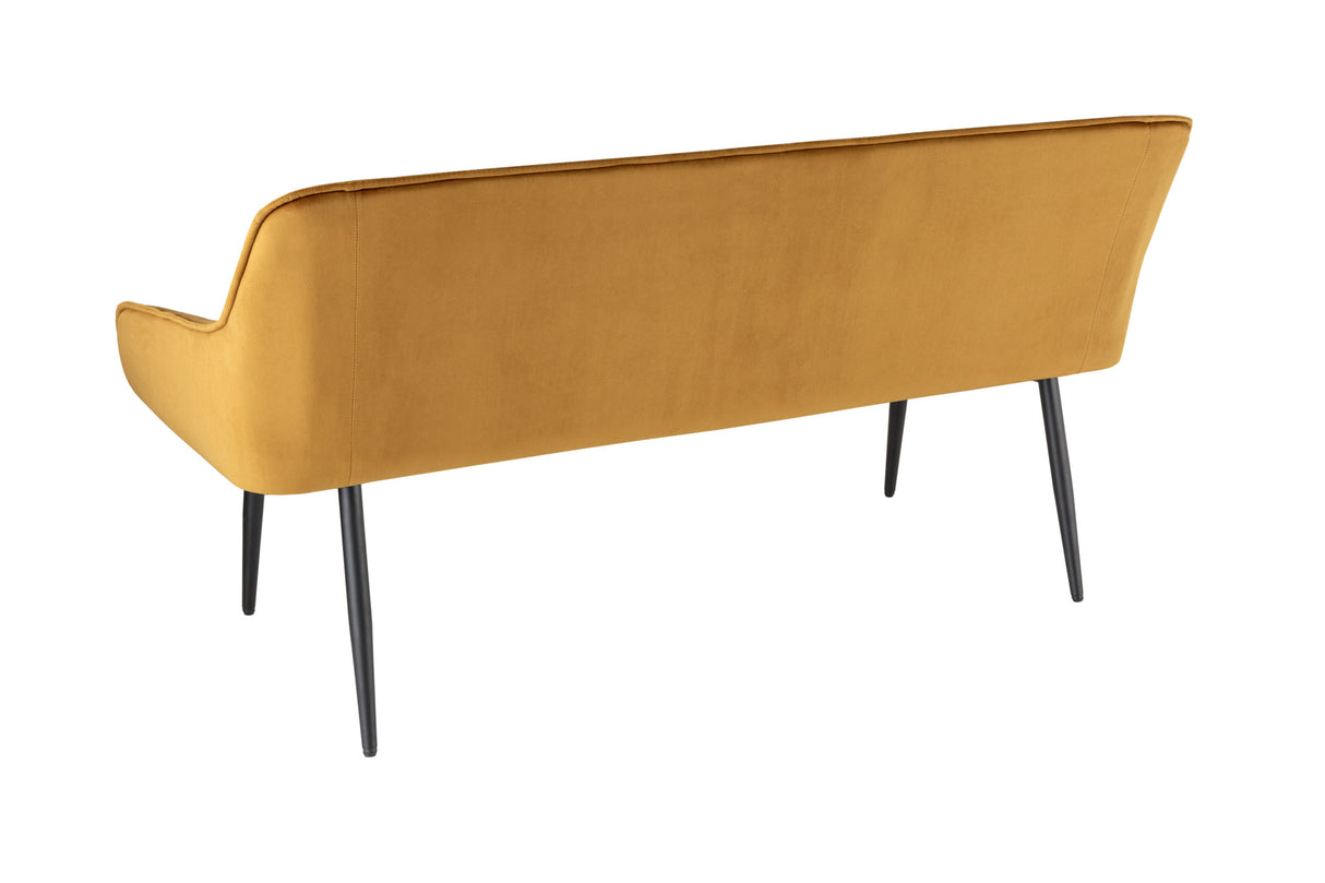 Bench TURIN 160cm velvet mustard yellow