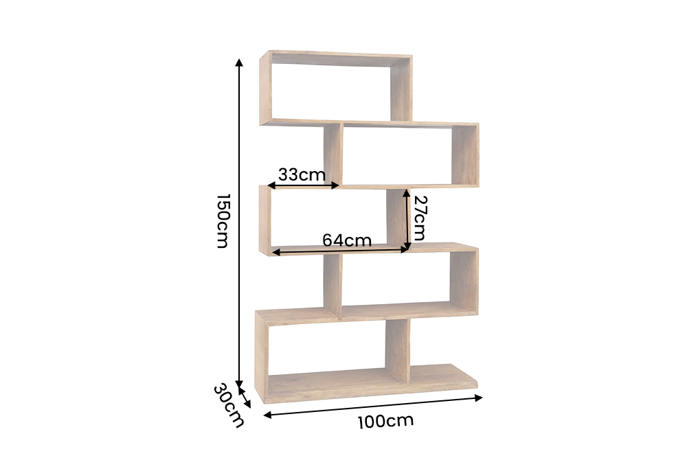 Shelf MAKASSAR XL 150cm mango wood brown honey finish