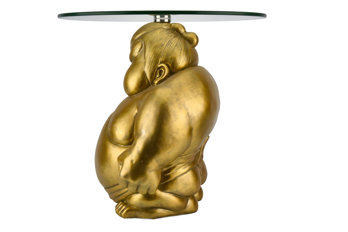 Coffee table SUMO 55cm round glass gold