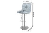 Bar stool MODENA 96-116cm height adjustable 360° rotatable velvet petrol w/ black frame