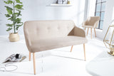 Bench SCANDINAVIA 116cm with armrests textured fabric natural