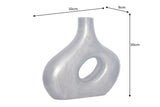 Vase RING 30cm metal dark grey handmade