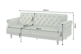 Schlafsofa MAISON BELLE AFFAIRE 220cm Samtbezug Vogue Velours Moosgrün
