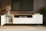 TV-Wand LOFT 160 cm hängend weiß natur