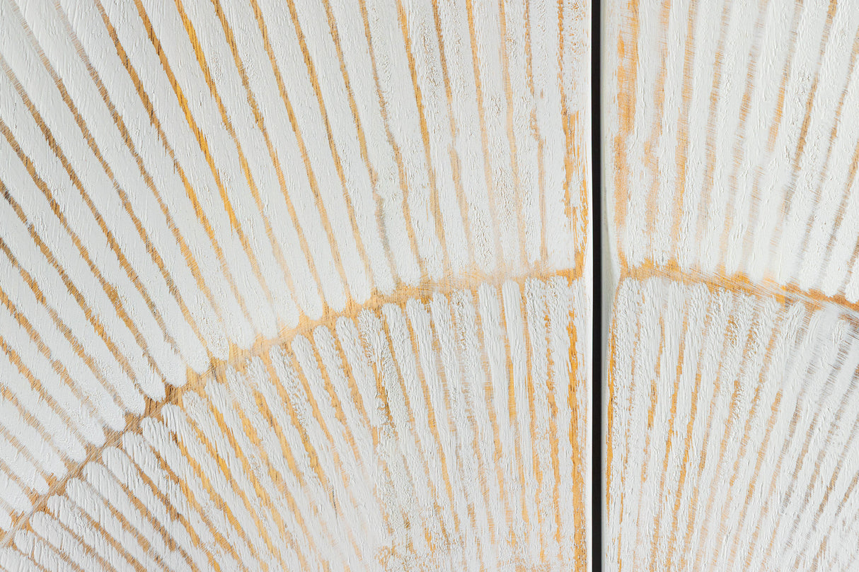 Highboard GOLDEN SUNSET 120cm 3D mango wood white gold handmade