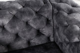 Armchair MODERN BAROCK Chesterfield look 120cm velvet grey