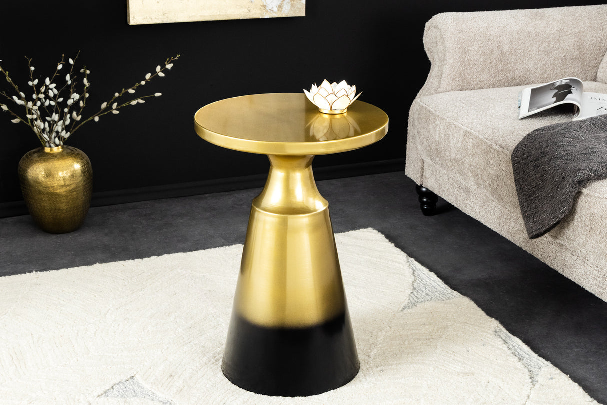Side table ABSTRACT 40cm gold with patina