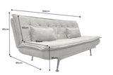 Sofa bed JAZZ 195cm 3-seater microfibre taupe