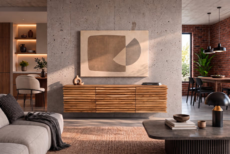 Sideboard RELIEF 175cm hanging acacia wood natural