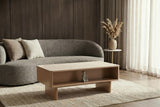 Coffee table SAVOY 120cm 3D natural w/ travertine marble ceramic top
