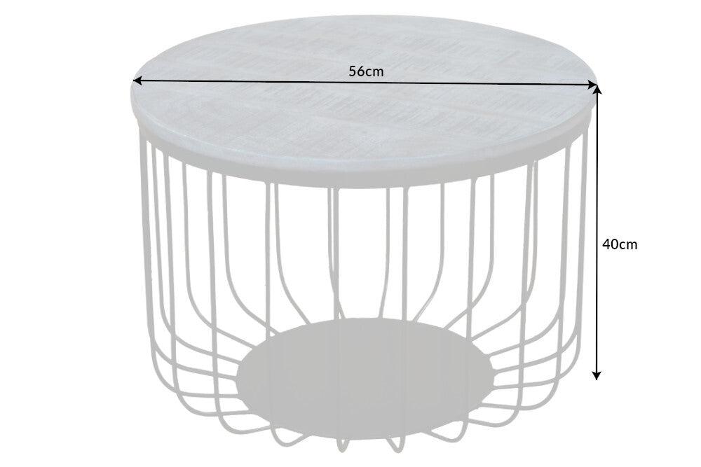 Couchtisch FACTORY LOFT 56cm Mangoholz grau