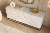 Sideboard SCORPION 180cm 3D Mangoholz weiß gold