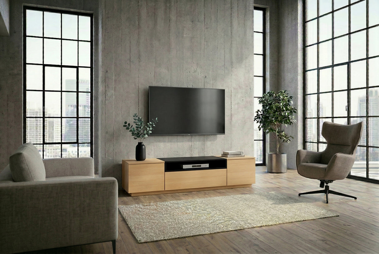 TV-Platte LOFT 160 cm naturschwarz