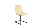 Cantilever chair MIAMI square quilting microfibre antique beige w/ black metal frame