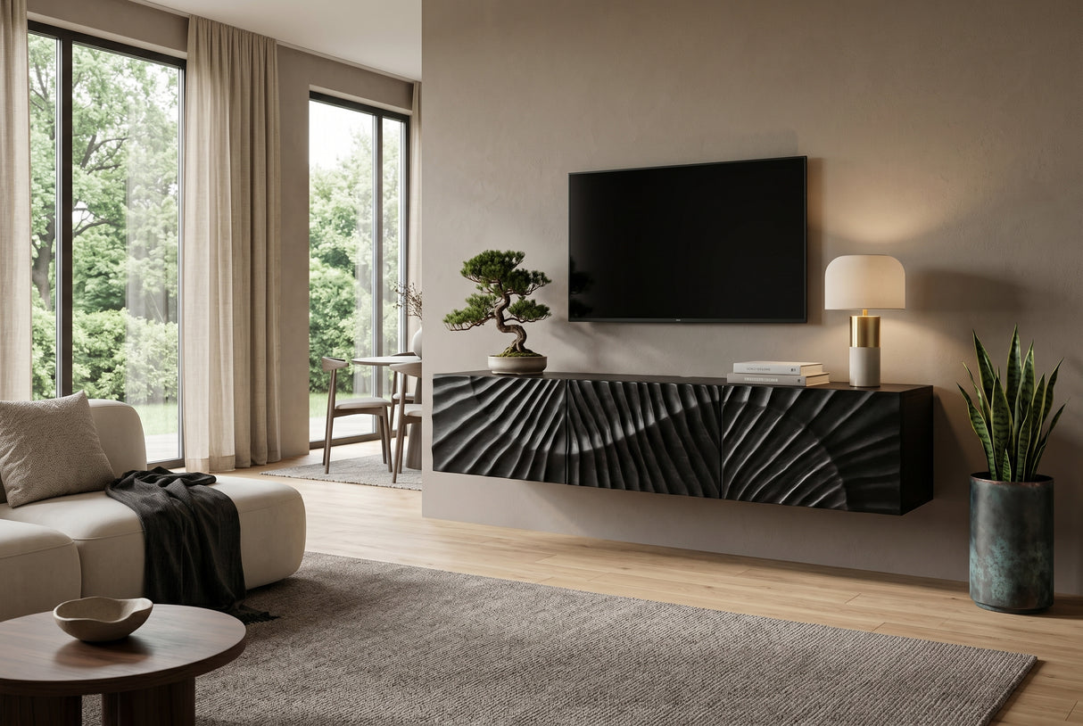TV-Board SCORPION 160cm 3D hanging mango black