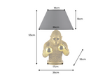 Tischleuchte KING APE 55 cm, goldfarben, schwarzer Schirm