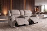 Kinosessel HOLLYWOOD 2-Sitzer Relaxfunktion mit Stauraum Samt champagner beige