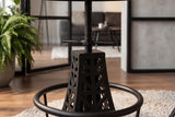 Bar stool PARIS LOFT 47-77cm Eiffel Tower design mango wood dark brown black