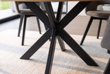 Dining table INFINITY HOME 120cm round w/ star frame mango wood creamy natural