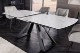 Dining table CONCORD 180-230cm extendable marble look white ceramic tempered glass